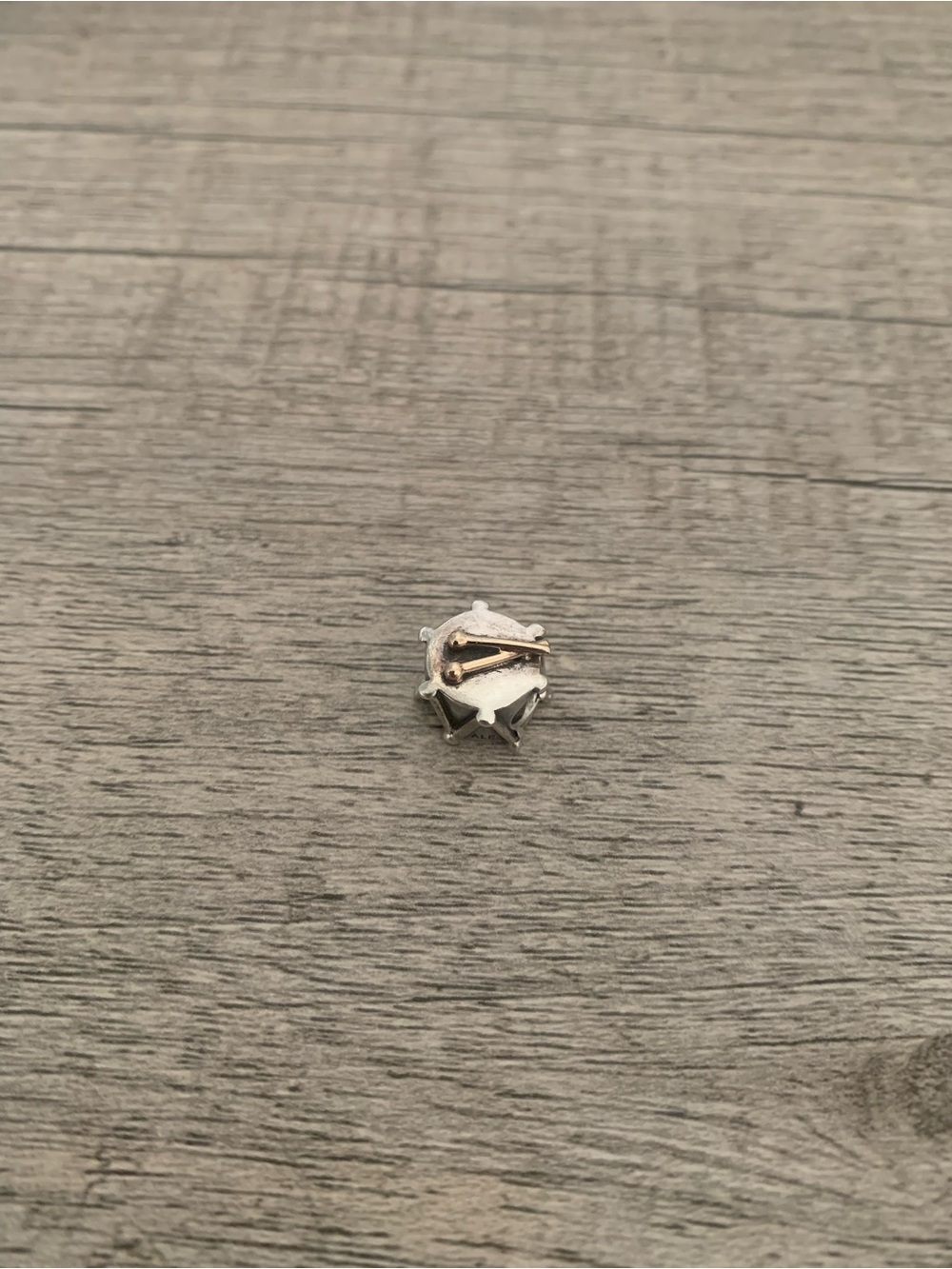 Pandora Silver drum Charm with Gold Accent